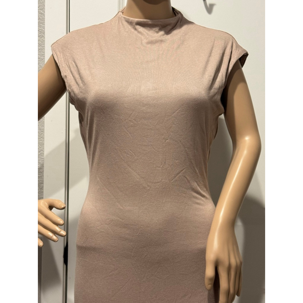 Women's White Birch Latte knit Midi Dress M - Picture 2 of 12